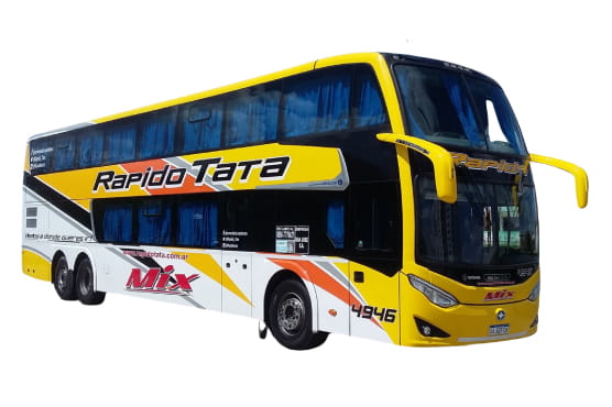 Empresa de micros Rápido Tata viajando a Paraná