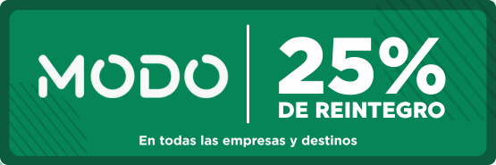 25% de reintegro con MODO - exclusivo en la Web